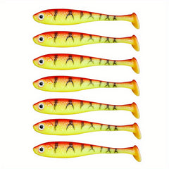 7pcs Soft T Tail Fishing Lures Silicone Artificial Bionic Swimming Bait