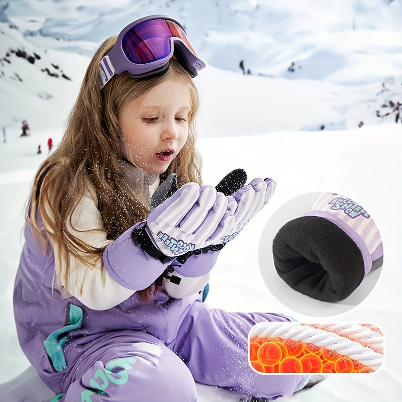 Kids Ski Gloves Winter Warm Waterproof Gloves