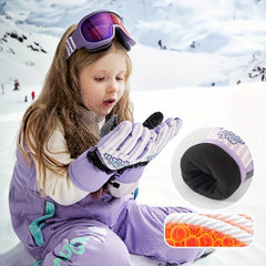 Kids Ski Gloves Winter Warm Waterproof Gloves