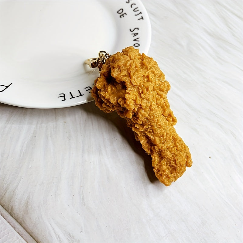 Food Keychain Fried Chicken Legs - Simulated Toy Chain Pendant Jewelry