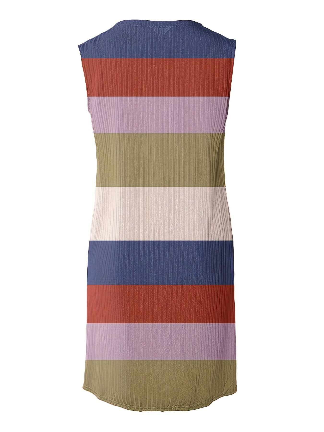 Colorful Stripe Print Top & Shorts & Coat 3-Piece Outfit