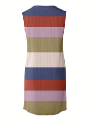 Colorful Stripe Print Top & Shorts & Coat 3-Piece Outfit