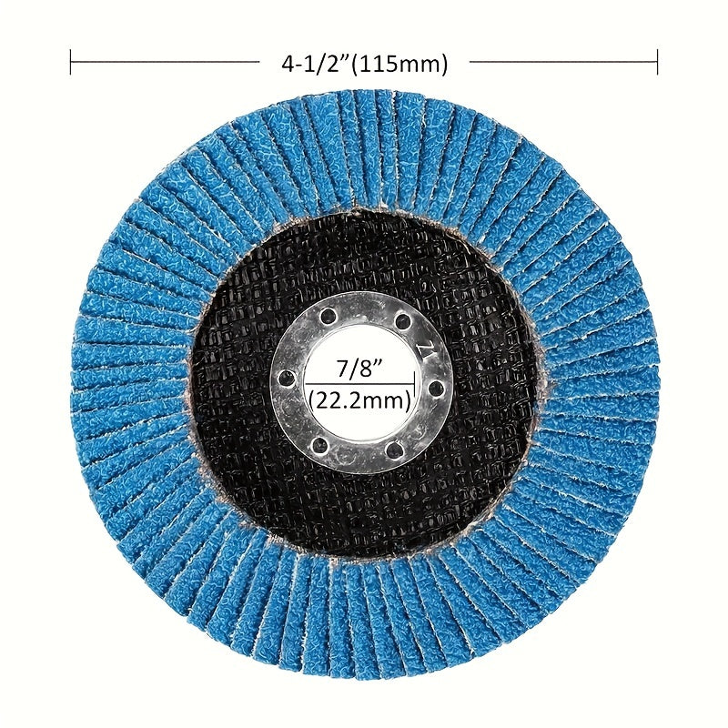 10pcs Flap Discs 40 60 80 120 Grit 4.5 X 7/8 Inch Zirconia Grinding Wheel