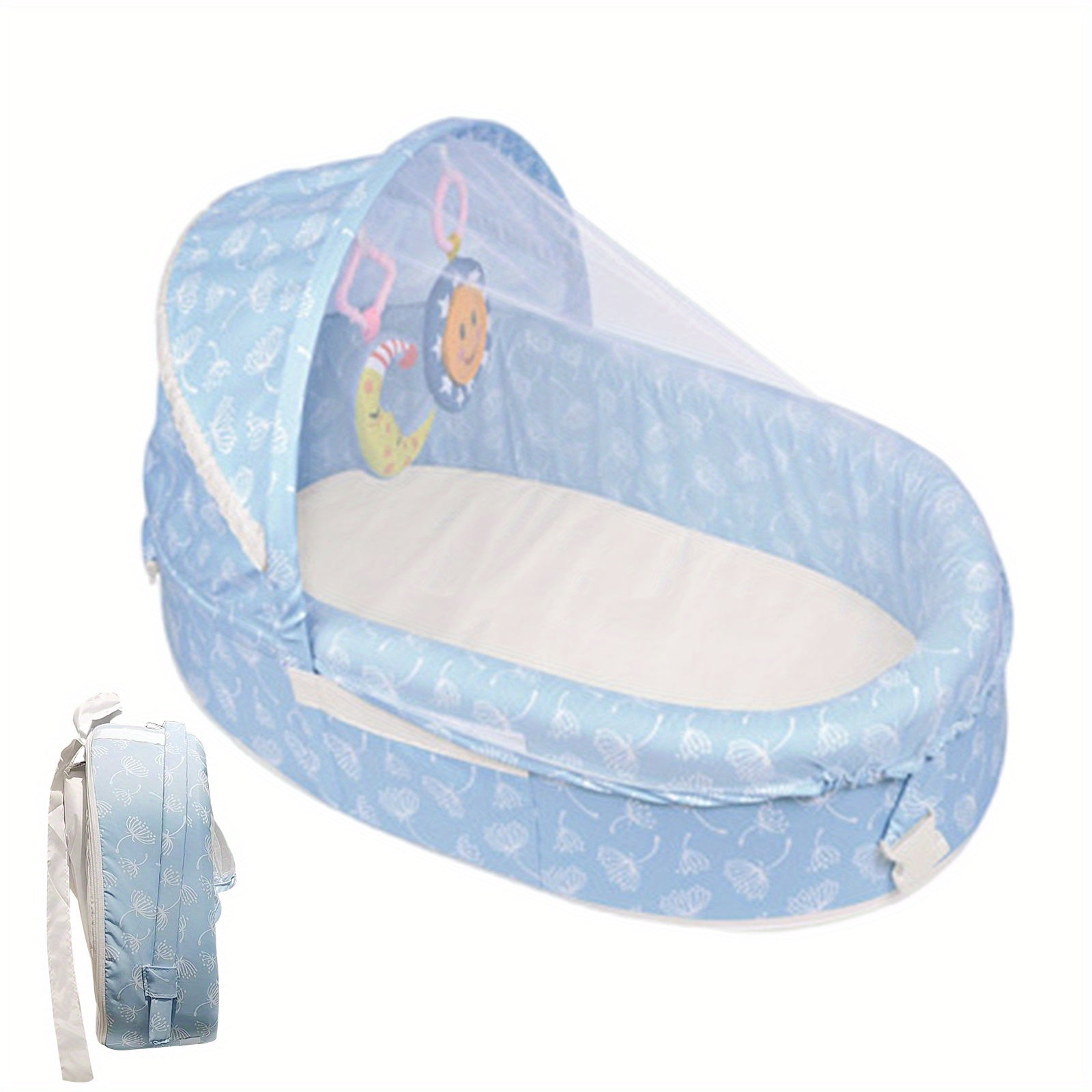 Portable Bassinet for Babies Foldable Bed with Sun Protection