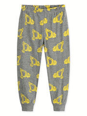 Boys Excavator Print Homewear Set Long Sleeve Top & Trousers