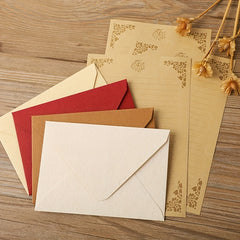 Vintage Stationery Set: 6 Burlap Envelopes & 10 Writing Papers