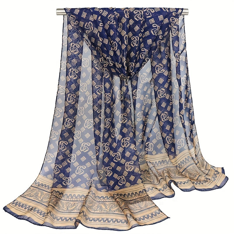 Chiffon Scarf Large Shawl Women Casual Windproof Head Wrap Travel Beach Towel