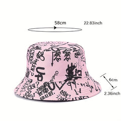 Men's Letter Print Basin Hat Sun Visor, Couple Fisherman Hat