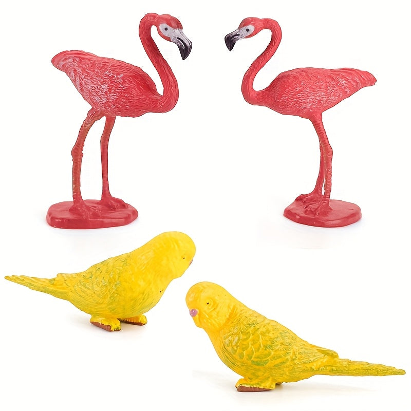 Simulation Parrot & Flamingo Model Set for Desktop Decor
