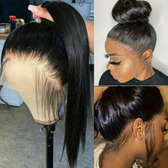 Brazilian Straight 360 Full Lace Frontal Human Hair Wig Pre Plucked Transparent