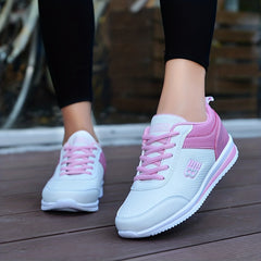 Pink Lightweight Women's Running Shoes Lace Up Sneakers