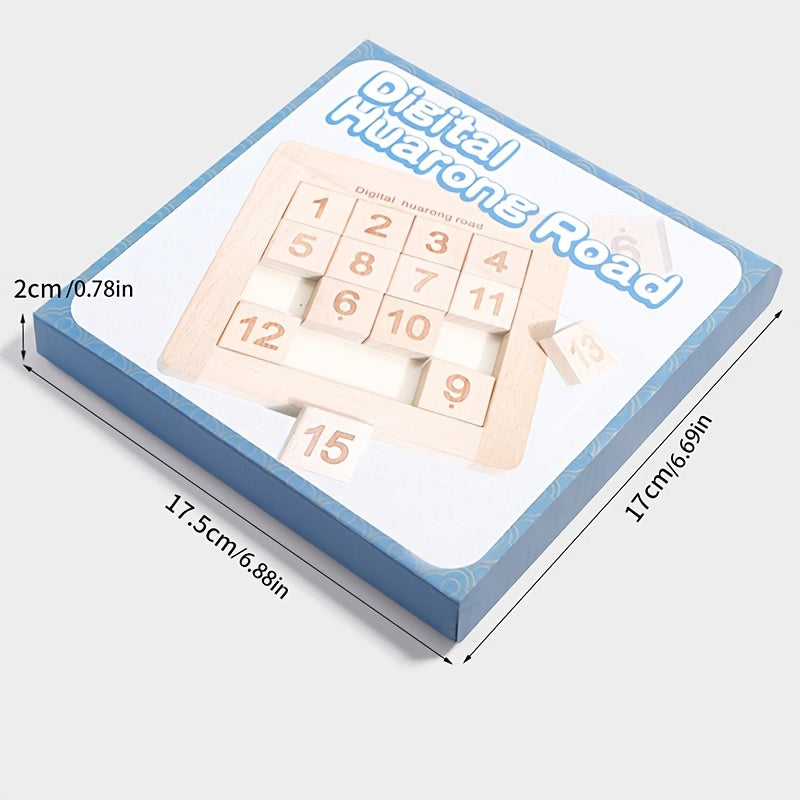 Kids Wooden Number Slider Puzzle Math Game for Cognitive Skills Development