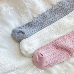 3 Pairs Girls Ruffled Bow Knit Socks