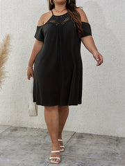 Boho Dress Cold Shoulder Lace Tunic Dress