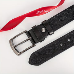 Men's Embossed PU Leather Belt