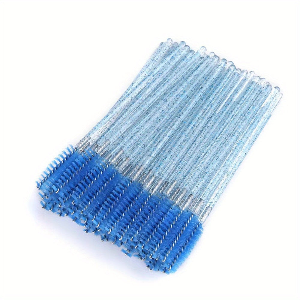 50pcs Crystal Eyelash Brushes for Extensions and Makeup