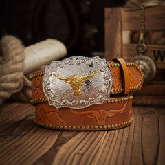Western Style PU Leather Belt For Men