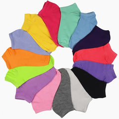 15 Pairs Candy Low Cut Ankle Socks Women's Stockings & Hosiery