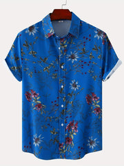 Men's Floral Short Sleeve T-Shirt for Summer Beach Style