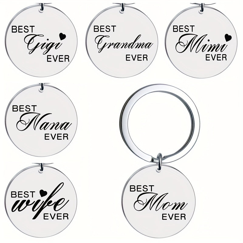 1pc Round Stainless Steel Key Chain Gift