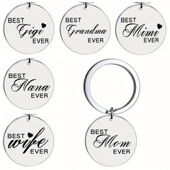 1pc Round Stainless Steel Key Chain Gift