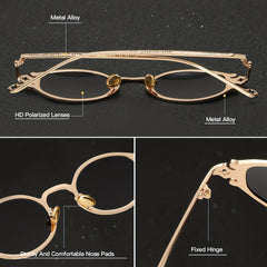 RoyalHot Oval Metal Polarized Sunglasses