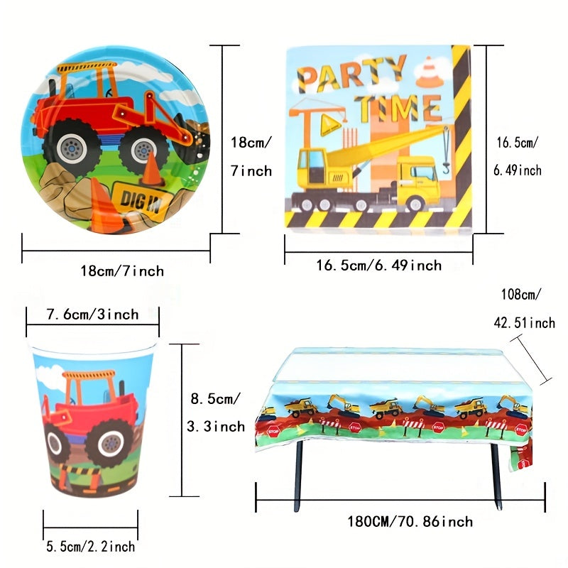 Engineering Truck Party Decoration Set