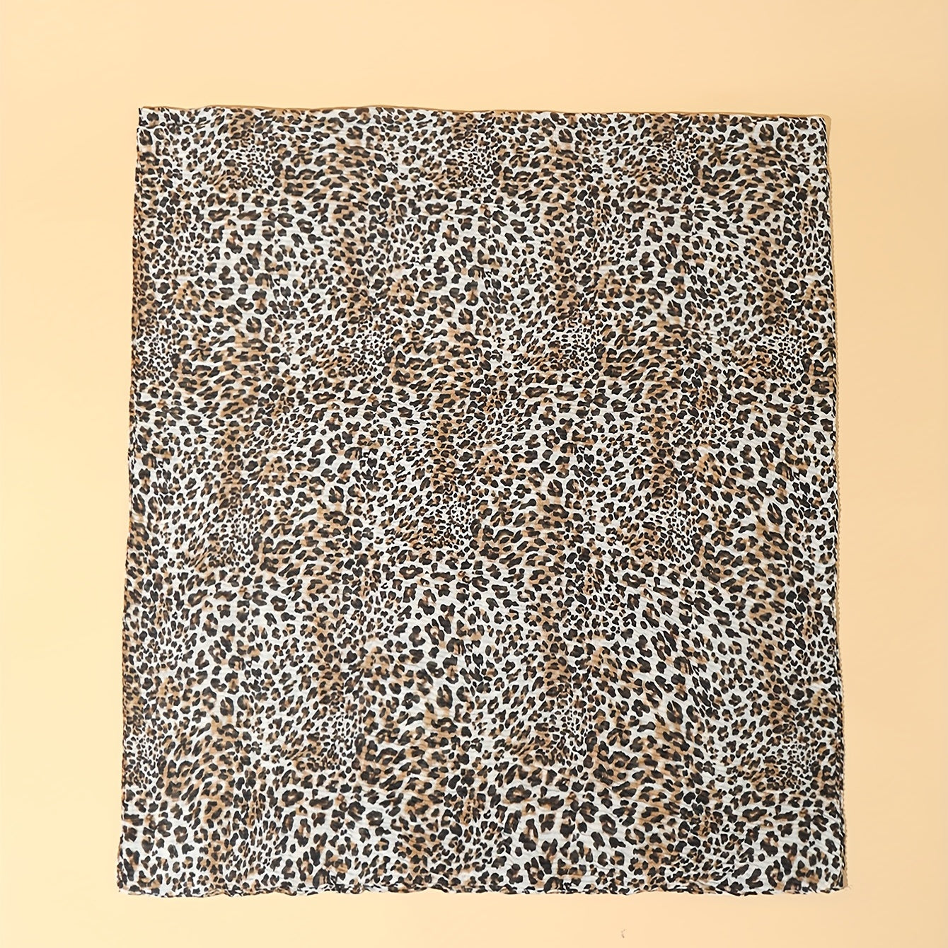 Leopard Print Wrinkle Scarf Long Shawl Windproof Head Wrap