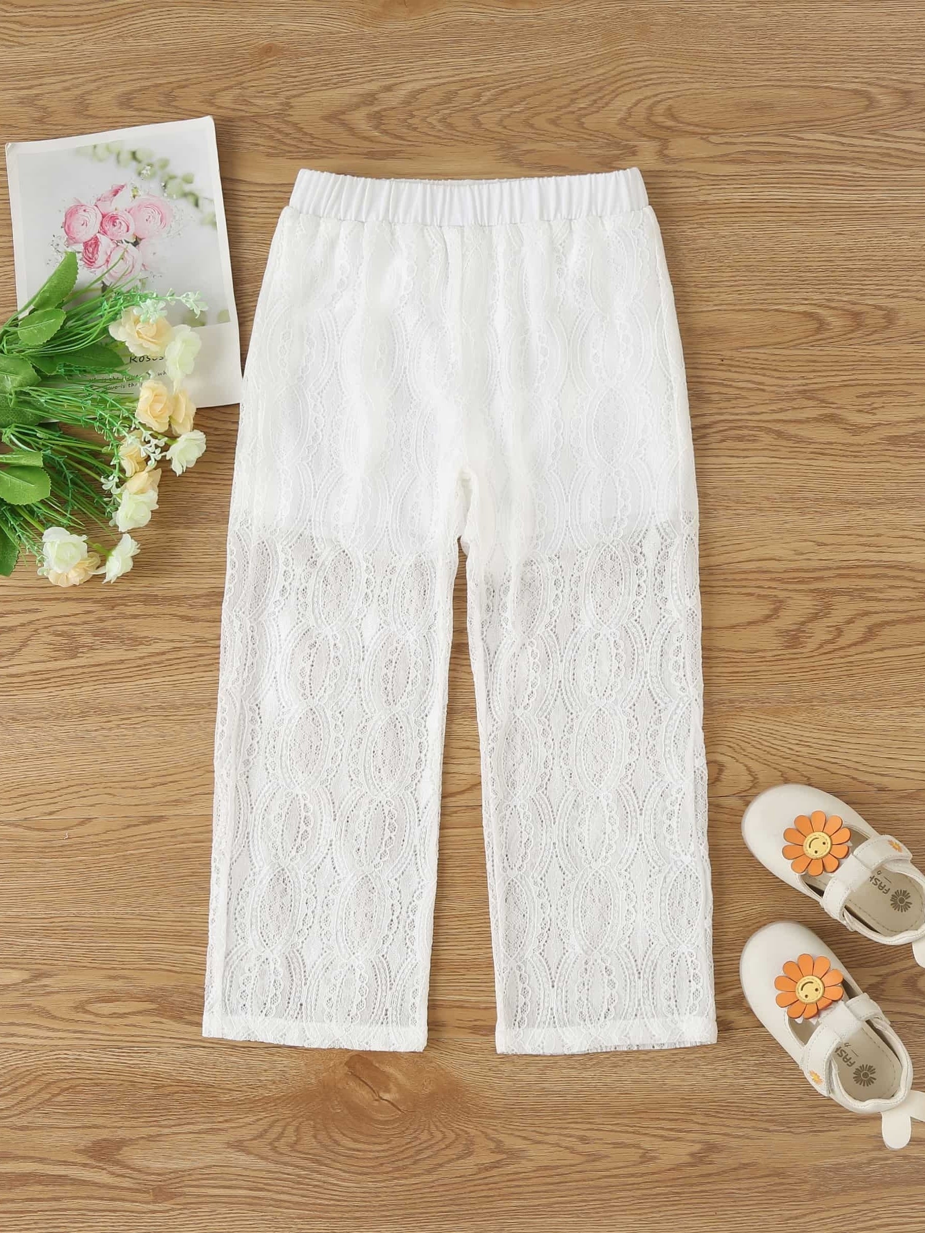 Girls Lace Pants Comfortable Casual Trousers For Summer