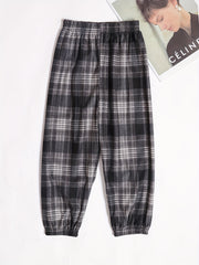 Boys Casual Plaid Long Pants for Spring & Autumn Kids Clothing