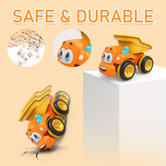 Cartoon Construction Vehicles Toy Set For Toddlers 3 Different Styles Of Orange