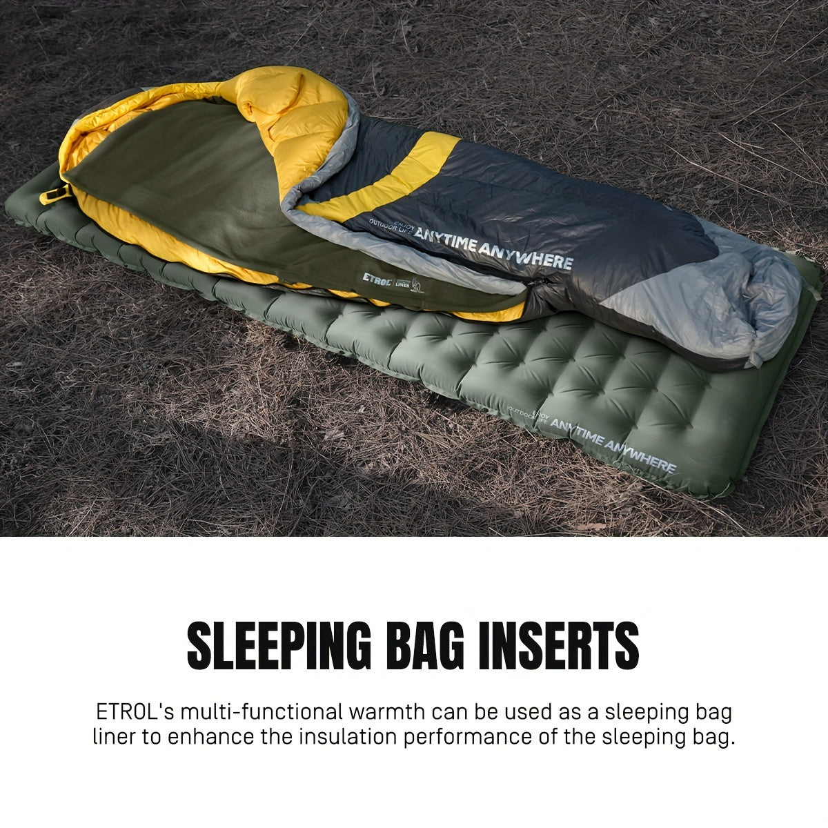 ETROL Windproof Poncho & Sleeping Bag Liner Outdoor Camping Insulated Blanket