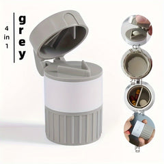 1pc Medicine Cutter Grinder Cup Storage Box 4 Functions Portable