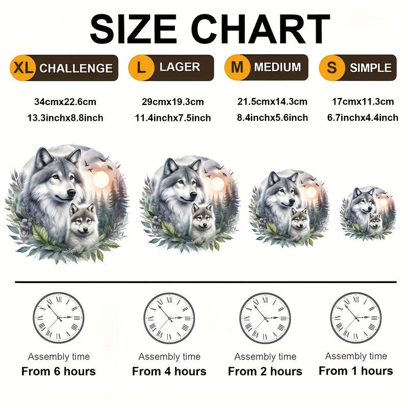 Expert Wolf Wooden Puzzle for Adults Unique Irregular Circular Pieces
