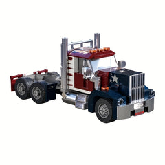 American Truck Trailer Building Blocks Model with Detachable Carriage Toy