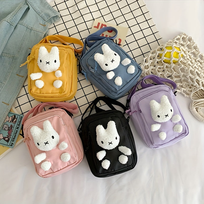 Kids Rabbit Messenger Bag Girls Canvas Travel Backpack Coin Purse