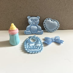 Teddy Bear Dollhouse Decor with Heart Bottle