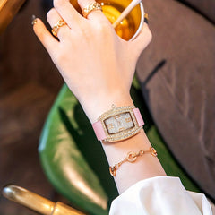 Pink Zinc Alloy Quartz Watch