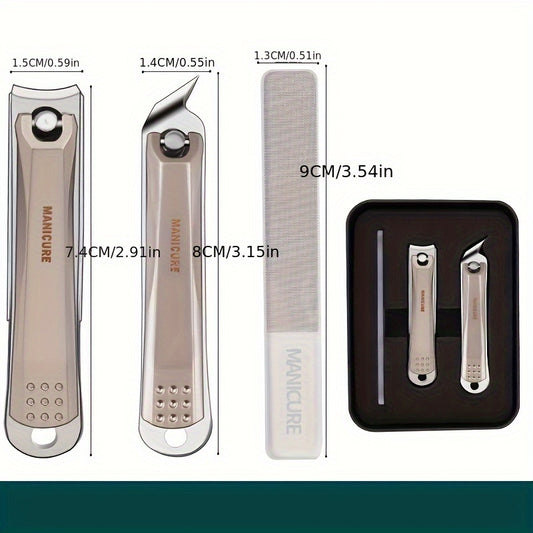 3pcs Portable Nail Clippers Fingernail & Toenail Cutter Manicure Tool