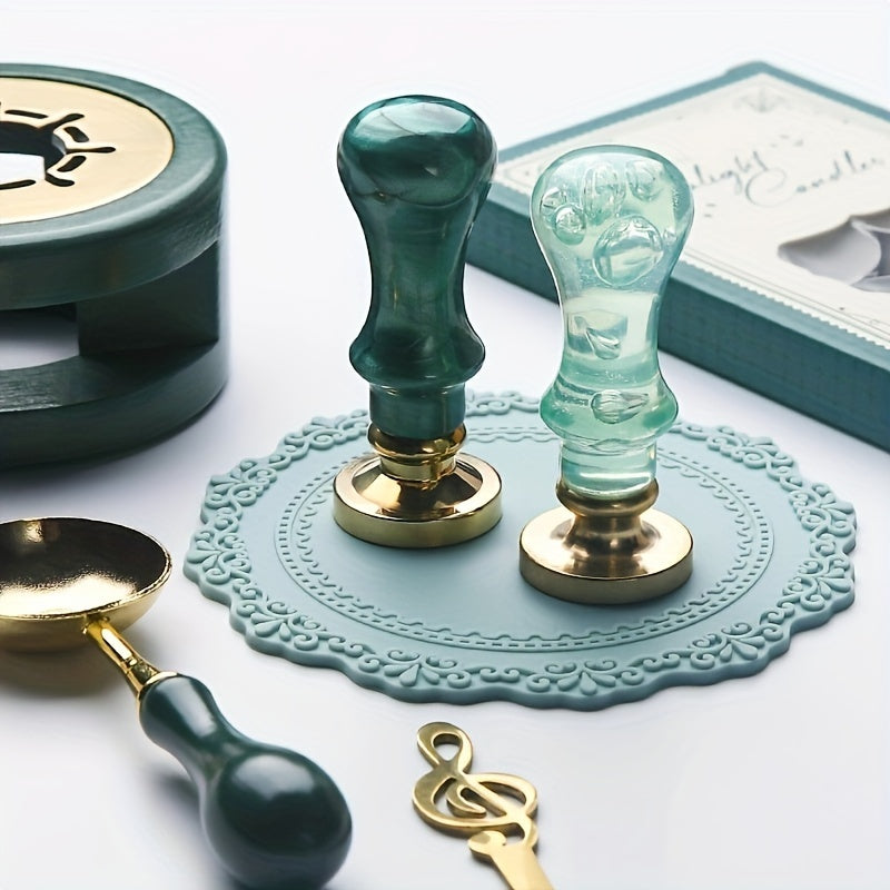Green Rosemary Sunflower Wax Seal Stamp Kit