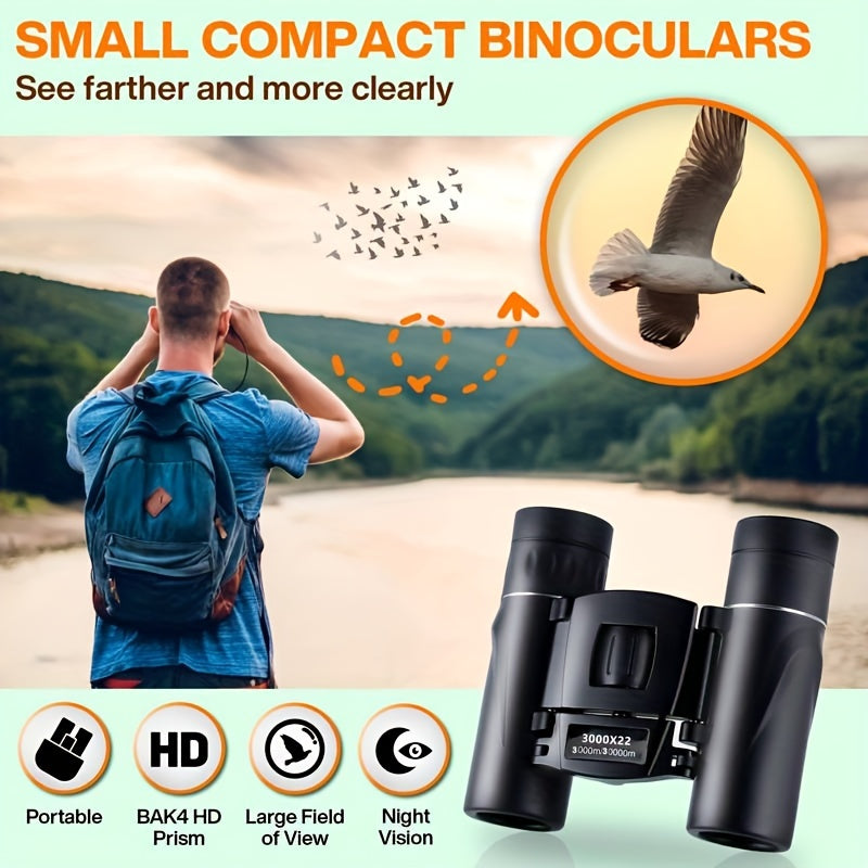 Portable HD Binoculars For Travel Camping Hiking Bird Watching