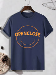 Men's Openclose Print T-shirt for Outdoor Activities