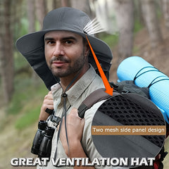 Outdoor Folding Fisherman Hat With Sunshade for Camping Fishing