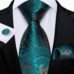Silk Tie Paisley Jacquard Woven Set