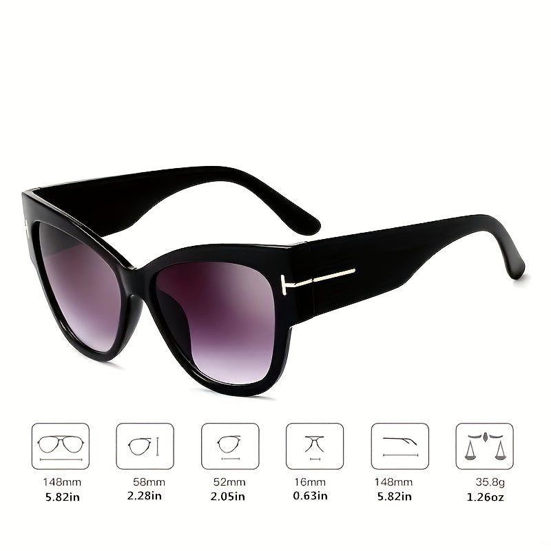 Large Cat Eye Sunglasses Gradient Vintage Sunshade Eyewear