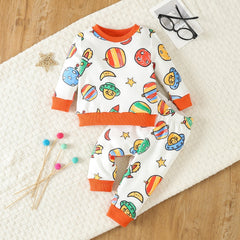 Baby Boy Cartoon Pajama Set Long Sleeve Top Pants Loungewear 2pcs