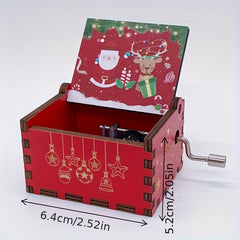 Wooden Music Box Merry Christmas Music Painted Music Box