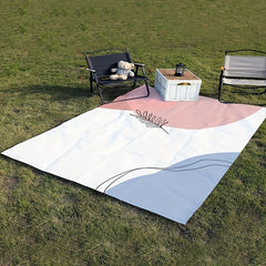 Pink Leaf Printed Picnic Blanket Foldable Waterproof Lightweight Mat 149x200cm