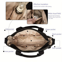 Large Diaper Bag Tote with Changing Pad & Pacifier Bag