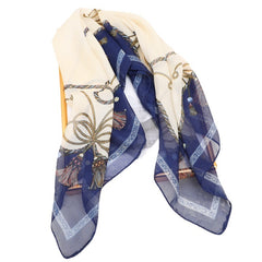65cm Chiffon Scarf Print Thin Neckerchief Classic Travel Head Wrap Hair